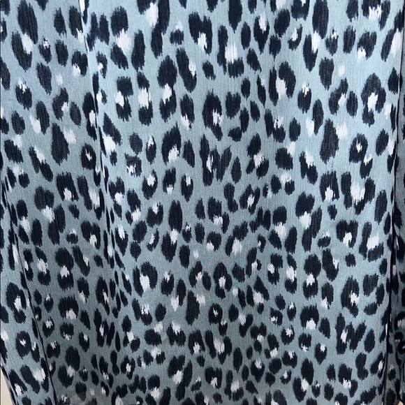LOFT Blue Animal Print Blouse - Picture 4 of 8